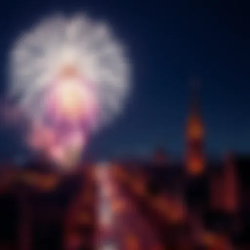 Bright fireworks lighting up the morning sky over Ottawa East neighborhood