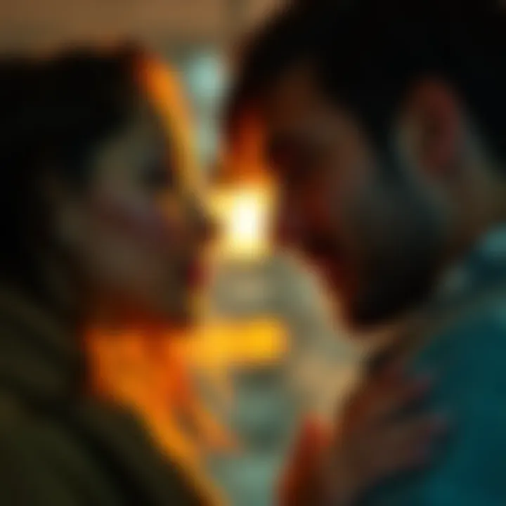 Two people meeting for the first time A man and woman making eye contact with a spark of interest during their first meeting