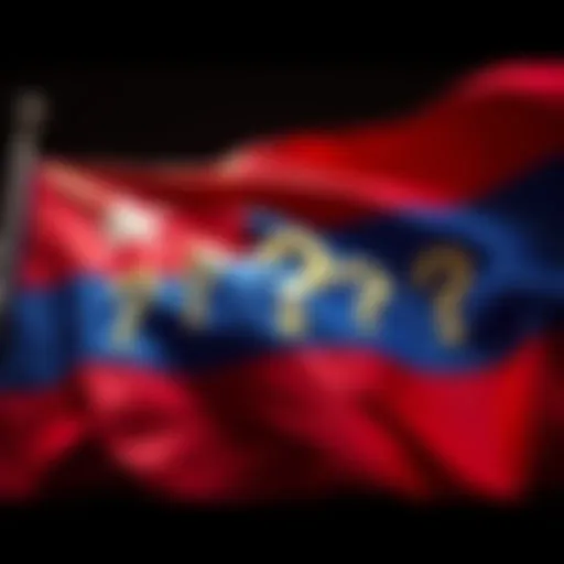 A flag with question marks around it, symbolizing the debate on false flags