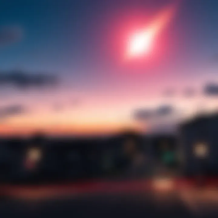 A bright flashing object in the sky over Lexington, moments before it disappears