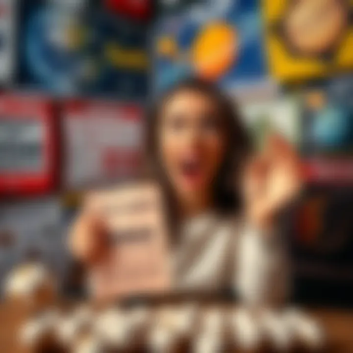 Flat Earth Bingo Game A woman passionately playing Bingo, surrounded by flat Earth posters and solar system claims. She has a playful expression, holding a Bingo card and shouting excitedly.
