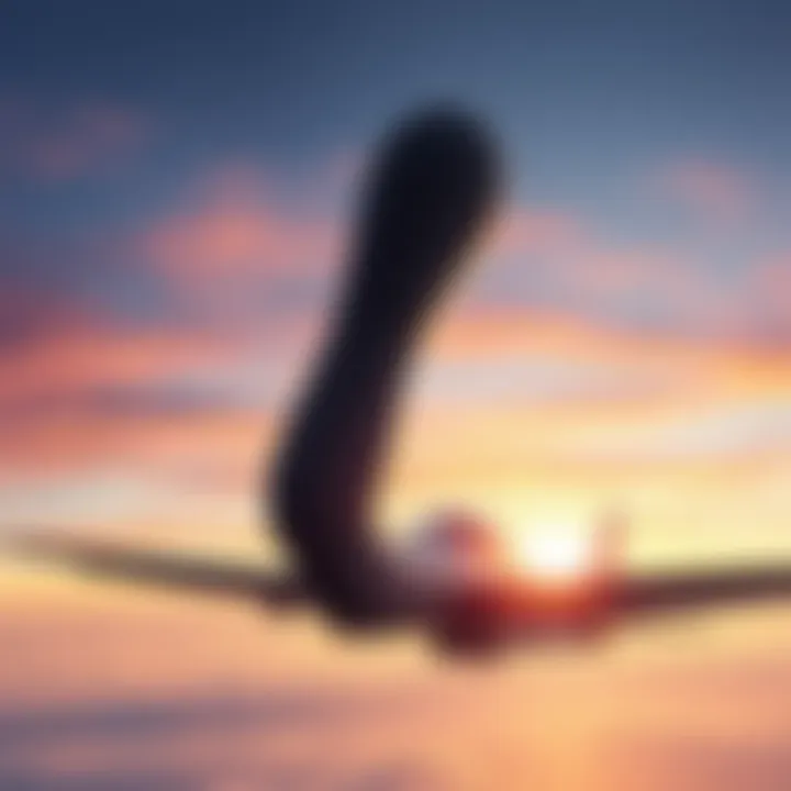 A flight instructor maneuvers away from a dark grey, vertical dumbbell-shaped object in the sky during a training flight at 4,500 feet.