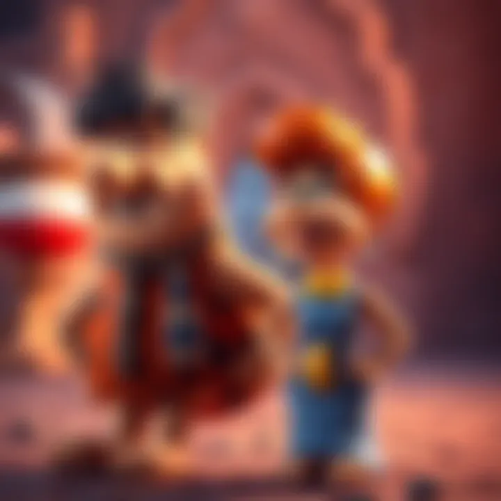 Flintstones in Poland The Flintstones characters Fred and Wilma styled in a Polish theme, highlighting the name change to Flinstonowie.