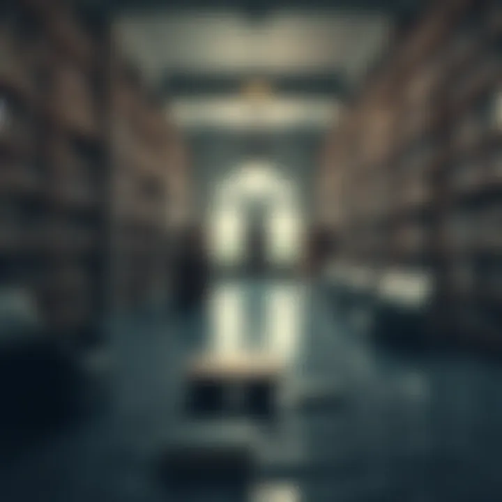 Waterlogged books and furniture inside a local library after a recent flood.