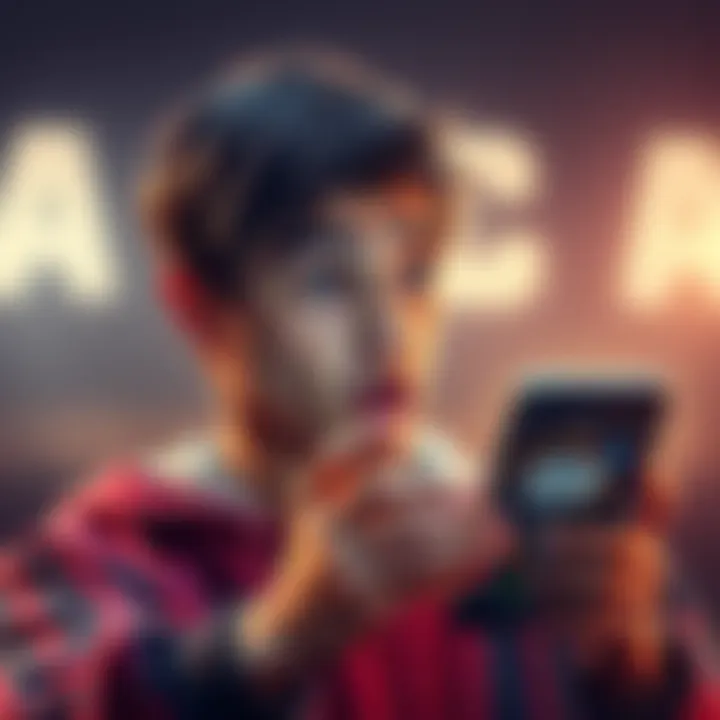 A person looking surprised at their phone with football-related messages, pondering about friendship and reality.