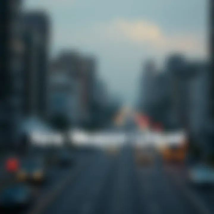 A graphic representation of a foreign weapon possibly connected to Havana Syndrome with a blurred city background to illustrate national security concerns