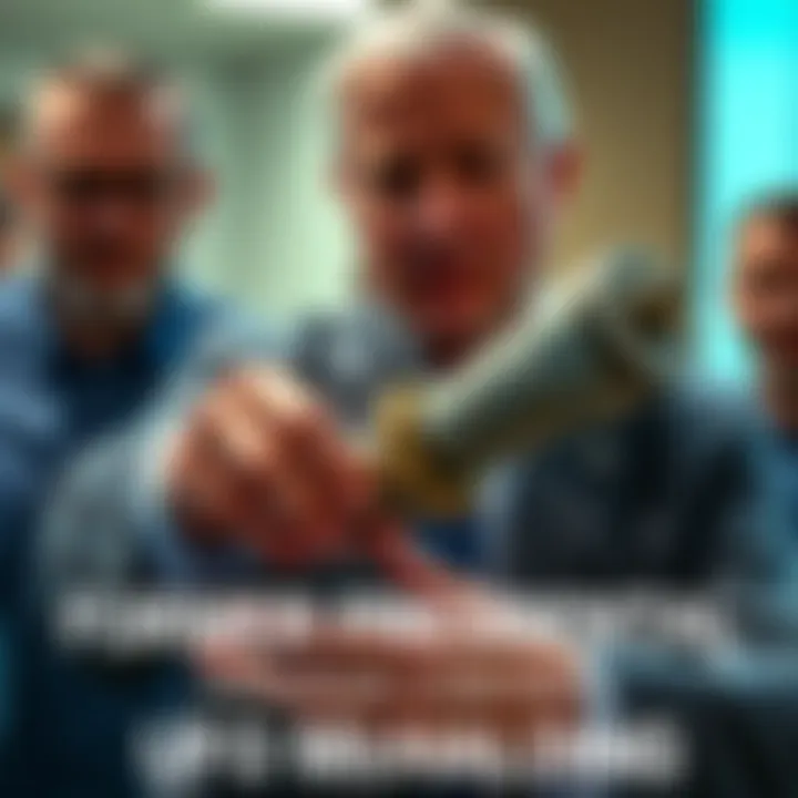 A former presidential advisor showcases an unusual metallic object, hinting at possible UFO technology, surrounded by curious onlookers.