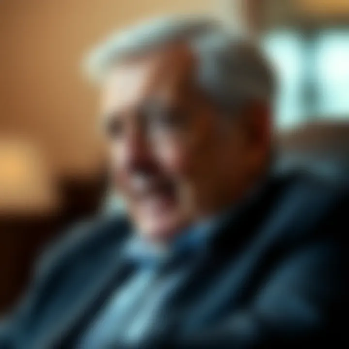 A former President speaking informally during an interview, looking relaxed and open