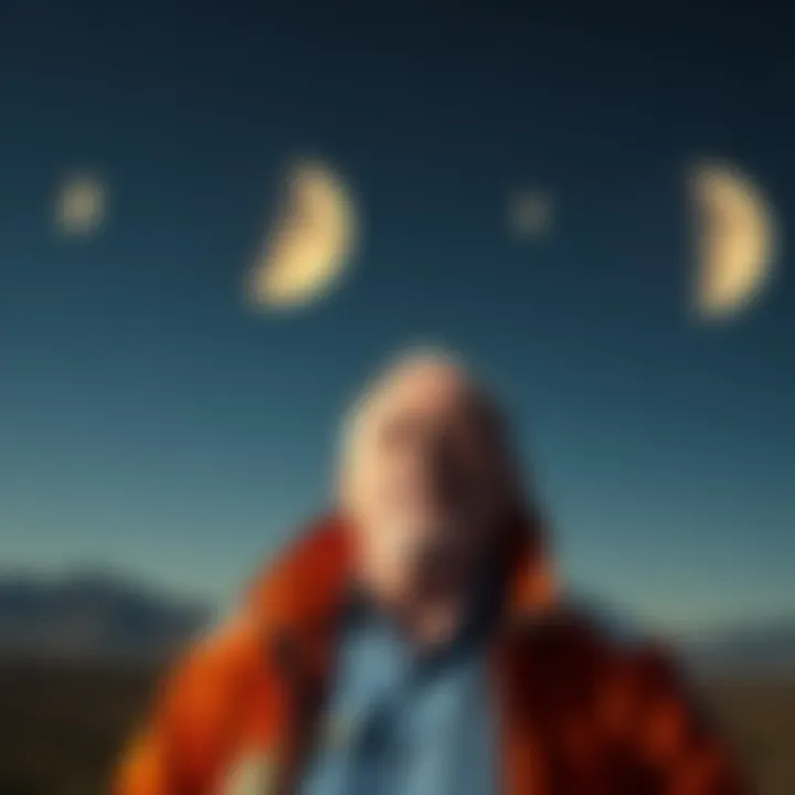 A former Israeli space chief claims President Trump knows about aliens, standing in front of a starry sky with planets visible.