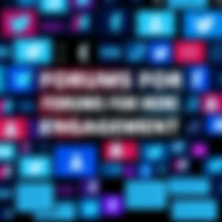 A collage of various online forum logos and screenshots highlighting discussions and interactions.