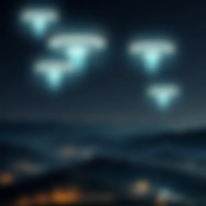 Four unidentified aerial phenomena with bright lights hovering over mountains in Tulcingo de Valle, Puebla at night