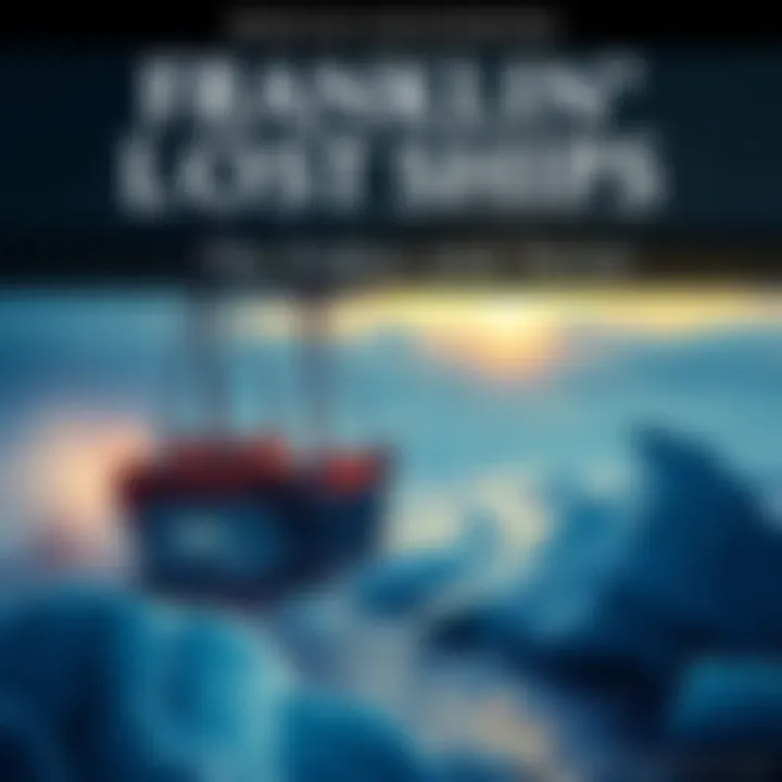 The Erebus and Terror ships found in icy waters of the North-West Passage, surrounded by ice.