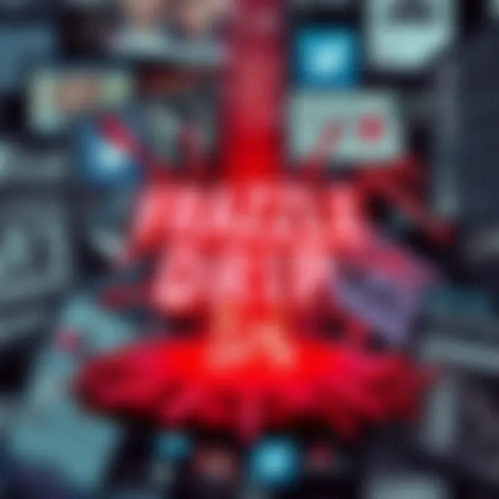 A graphic representation of the controversies surrounding the Frazzle Drip allegation with a background of news headlines and social media posts.