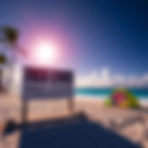 A sign promoting Fred Lewis seen on a sunny beach in Aruba, highlighting his presence in the area.