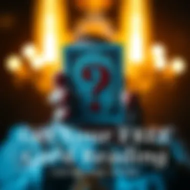 Free Card Reading Offer A person holding a tarot card with a question mark above their head, symbolizing curiosity and inquiry.