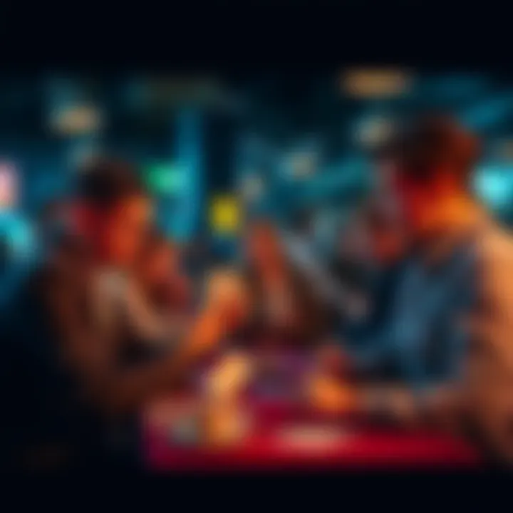 A group of people participating in a public session for career and prospect readings using playing cards