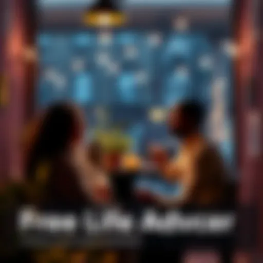 A warm, inviting scene showing a person sitting with a cup of coffee, chatting with a friend about love and finance, symbolizing personalized guidance.