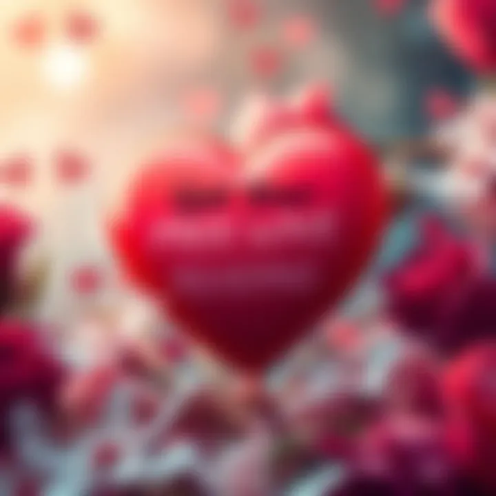 A heart-shaped graphic surrounded by flowers with a message of free love readings