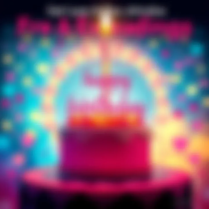 A colorful birthday-themed graphic promoting free intuitive readings on love and ex relationships