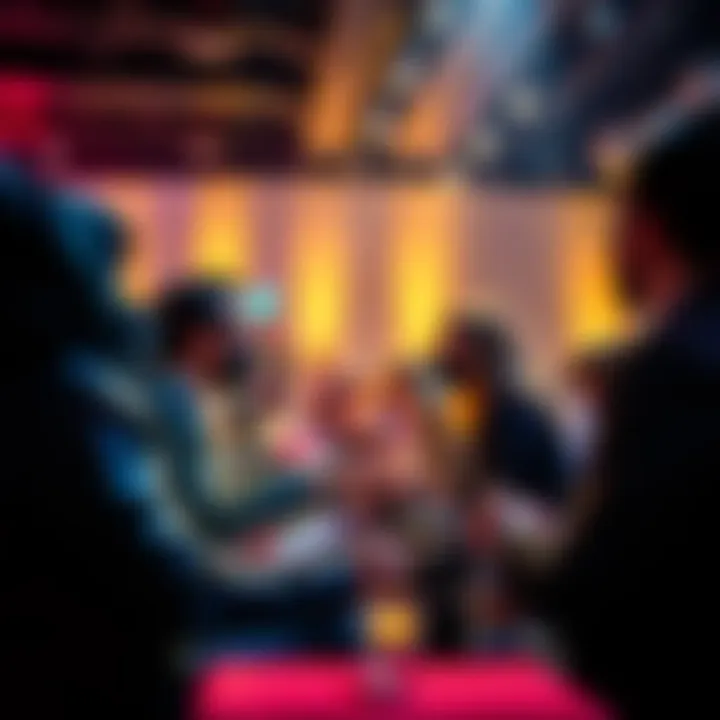 Participants getting free mini-readings about their connections at an event