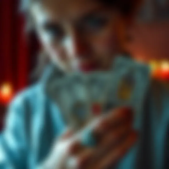 A person with tarot cards offering free mini readings in a comments section