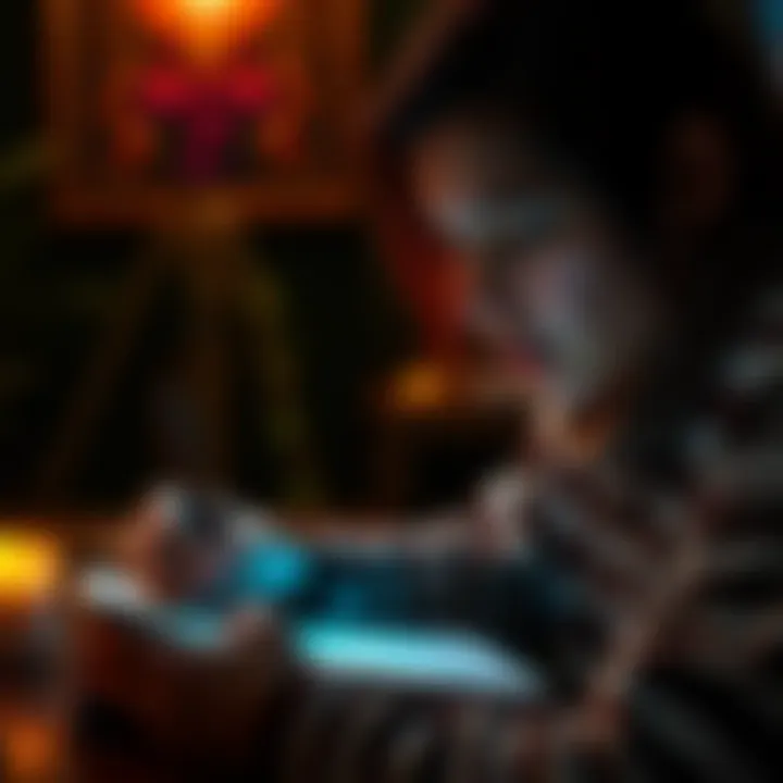 A person receiving a psychic reading while writing a review on a notebook