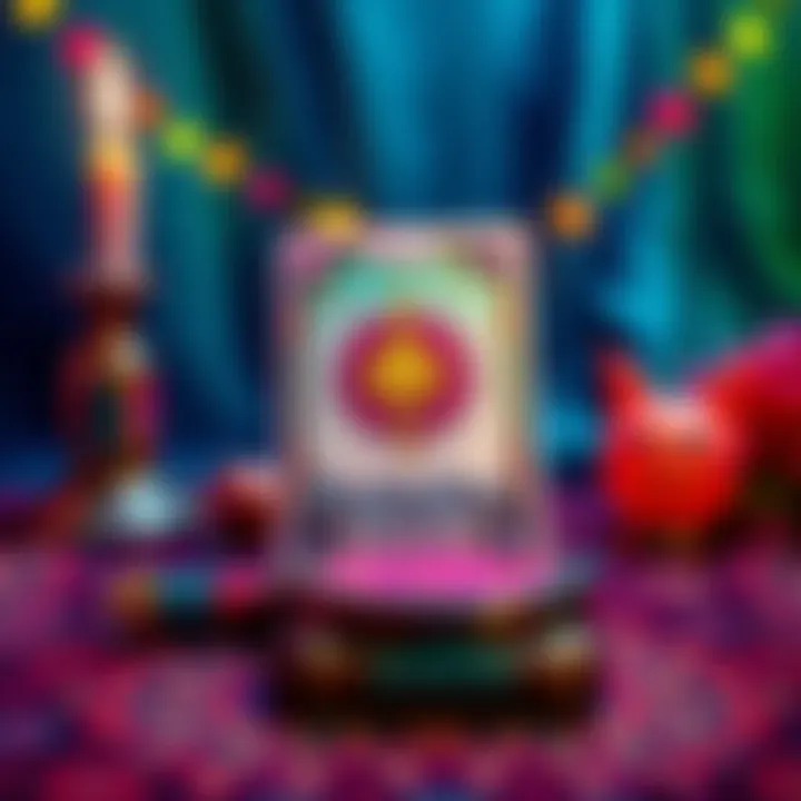 A colorful announcement for free tarot readings with a tarot card and an emoji