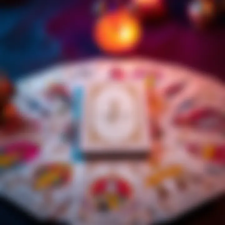 A tarot card spread with one card prominently featured and a clock showing one hour, symbolizing a free reading opportunity.