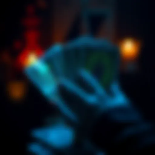 A hand holding tarot cards with a welcoming message for free readings