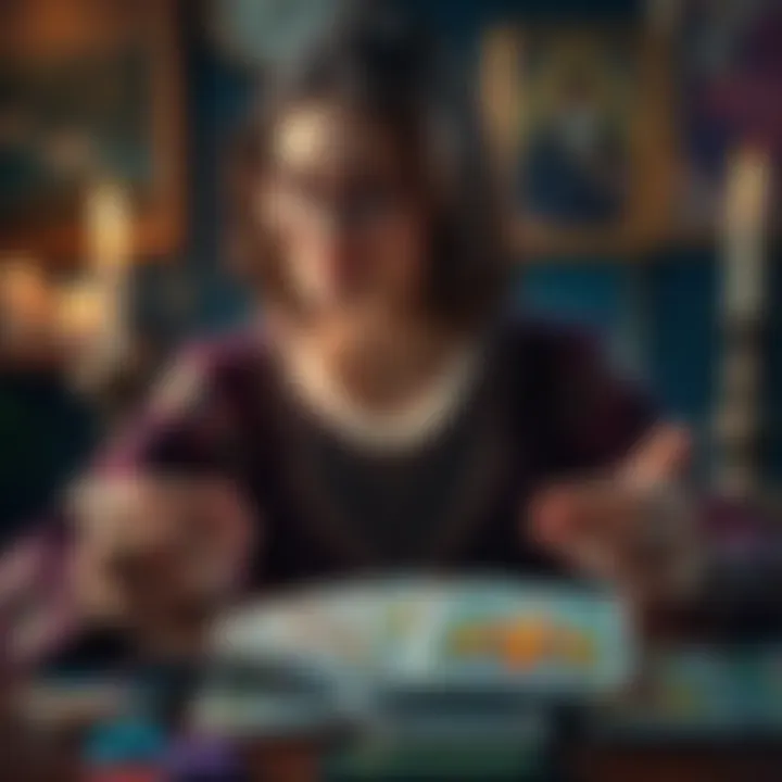 Free Tarot Reading Offer A woman named Anja with tarot cards in front of her, inviting people for free tarot readings