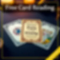 Three tarot cards laid out with a welcoming invitation for free readings