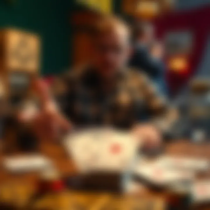 A beginner offering free cartomancy readings with a standard deck of playing cards on a table