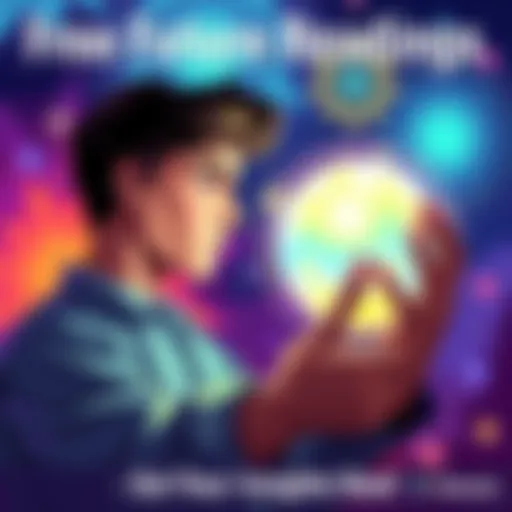 A person looking at a crystal ball with glowing light, contemplating a question about the future.