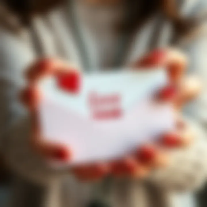 A person holding a heart-shaped envelope with a love letter inside, symbolizing free intuitive readings