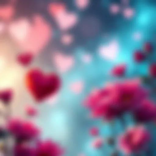 A colorful graphic featuring hearts and flowers inviting people to join free love readings on FriYay.