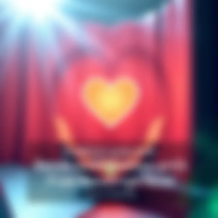 A welcoming scene showing a heart with soft light, symbolizing love and reconciliation. Text displays opportunity for free readings.