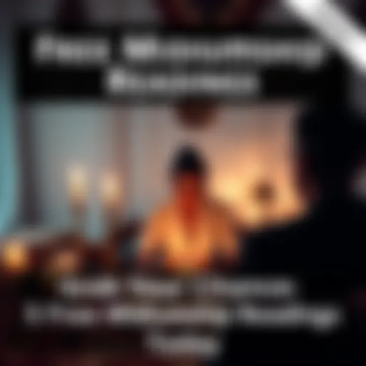 Free Mini Mediumship Readings A person receiving a mediumship reading with candles and spiritual items in the background