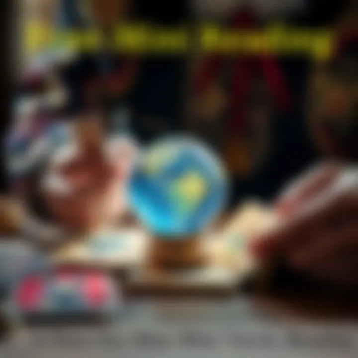 A person holding tarot cards with a crystal ball on the table, inviting for free readings