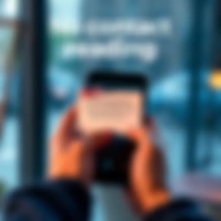 A person holding a card with love questions while messaging on a phone