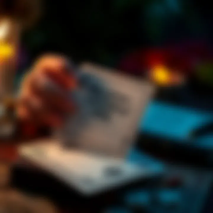 Free One Card Reading A person holding a tarot card with a question written on paper, symbolizing a one card reading session.