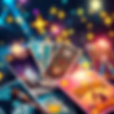 Free One Card Readings in Comments A colorful illustration of tarot cards with shining stars and sparkles, inviting people to join free one-card readings.