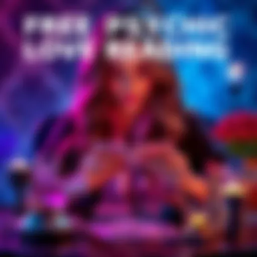 A psychic providing readings with tarot cards and crystals, offering insights into love and relationships.