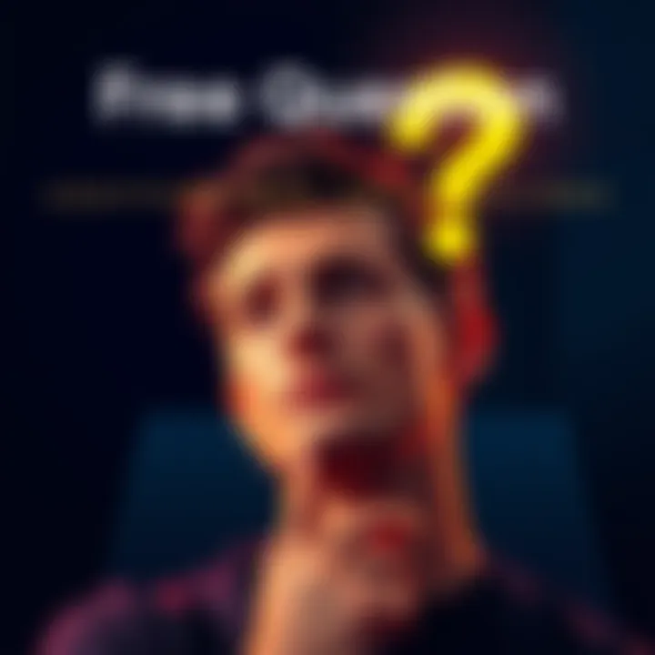 Free Question Submission A person thinking deeply with a question mark above their head, representing curiosity and community engagement.