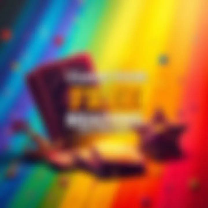 A colorful graphic inviting people to claim a free reading in February with symbols like tarot cards and stars. The background features a vibrant rainbow theme.