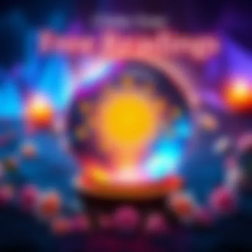 A colorful graphic showing a crystal ball with glowing light, surrounded by floral designs, indicating free readings available.