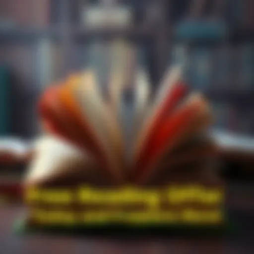 Open book with various colorful pages representing different genres and topics