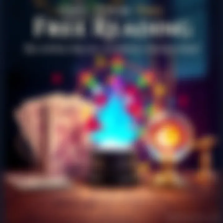 Free Reading Offer A colorful graphic inviting people to request free readings by commenting their questions, with symbols of tarot cards and crystal balls.