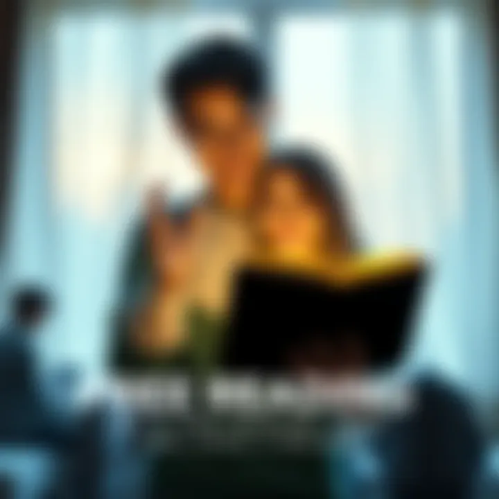 Free Reading Promotion A welcoming scene showing a person inviting others for free readings, with a glowing book in hand and a warm smile