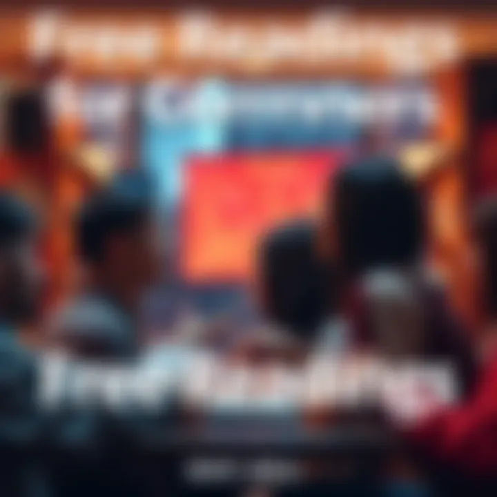 A group of people engaging in a discussion about free readings, sharing their initials and pronouns.