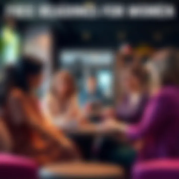 A diverse group of women discussing their questions and sharing thoughts on free readings, with a calm atmosphere and supportive vibe.